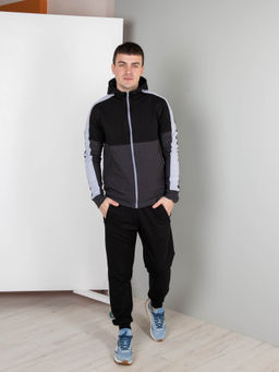 Мужской Спортивный костюм Г015 Черный-Антрацит от Спортсоло