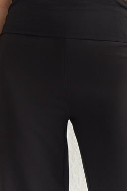 TRENDYOLMILLA Siyah Beli Esnek Lastikli Wide Leg/Genis Paca Dokuma Pantolon TWOSS25PL00019 фото 5