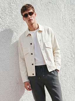 Куртка мужская Loose Fit из габардина рубашечный воротник