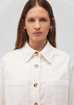 Beyaz Kadife Gomlek - Mavi фото 6