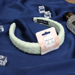 Ободок для волос «Жаннет», стиль, 3 см, зелёный