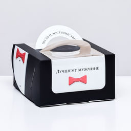 Коробка под бенто - торт с окном Честь и достоинство, 14?14?8 см