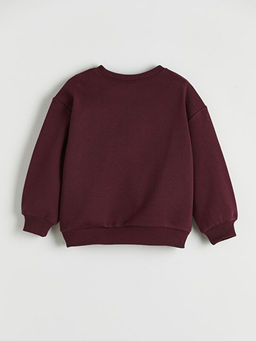 Bisiklet Yaka Nak??l? Erkek ?ocuk Kal?n Sweatshirt