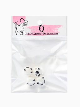 Бусина керамическая Панда, 1.2?1.2?1.2 см, (набор 4 шт.), бело-чёрная