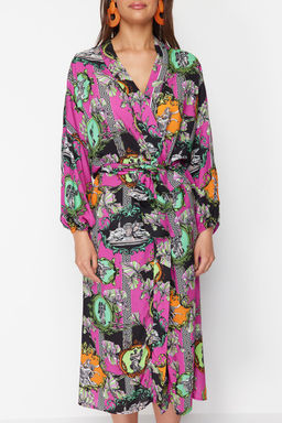 Tropikal Desenli Kusakl? Maxi Dokuma %100 Pamuklu Plaj Kimono&Kaftan TBESS23KM00057 - Trendyolmilla фото 13