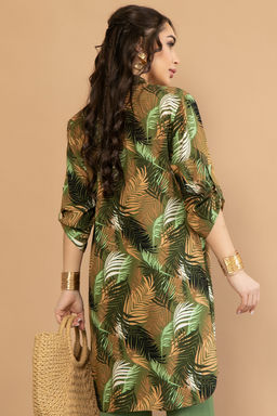 Рубашка Леона (листья/зелёный) - Эльза фото 4
