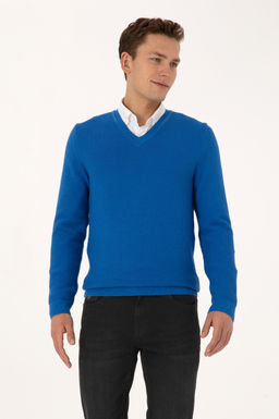 Erkek Regular Fit V Yaka Saks Kazak - U.s. polo assn фото 3