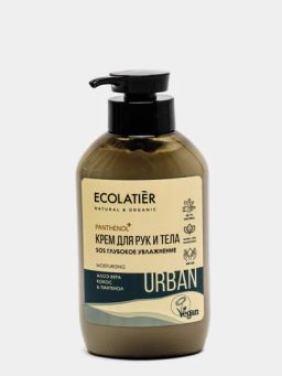 Ecolatier URBAN Крем д/рук и тела SOS глубок.увлажн.Алоэ Вера,Кокос&Пантенол 400мл с дозат.