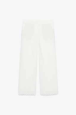 RAMIE TROUSERS WITH LACE TRIM