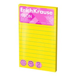АКЦИЯ Цена за 12 шт. Блок самоклеящийся бумажный ErichKrause Neon, 75х125 мм, 100 листов, ассорти