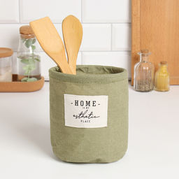 Текстил. корзинка Этель Номе цв.зеленый 14х13см, 50%хл, 50%п/э