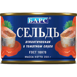 Барс Сельдь атл.в т/с 6 250г