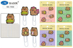 Закладки - скрепки для книг 4шт. "Капибара" 6см (MC-7450)