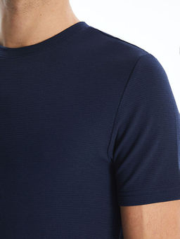 Bisiklet Yaka K?sa Kollu Erkek Dokulu Ti??rt