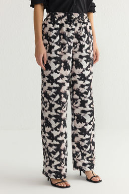 TRENDYOLMILLA Siyah Beli Lastikli Wide Leg/Genis Paca Batik Desenli Dokuma Pantolon TWOSS25PL00005  фото 5