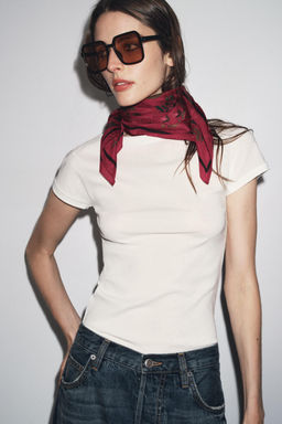 PRINTED SCARF WITH SILK