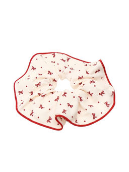 Цена за 3 шт. Резинка для волос "Орбита гранд" бантики, 15 см, молочно-красный