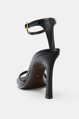 SANDALIA TAC?N ASIM?TRICA PIEL / Negro - Zara фото 4