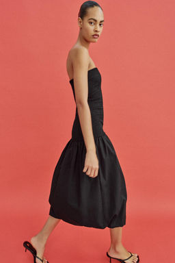VESTIDO PALABRA DE HONOR COMBINADO / Negro - Zara фото 6