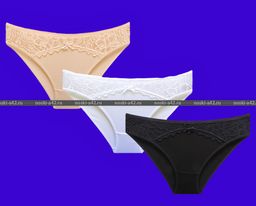 Цена за 5 шт. Трусы женские Турция кружево большие размеры арт. 63640 (63475, 63512) 3XL (50-52) - For you фото 3