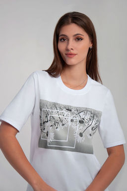 Арт. 3199 Футболка женская 44-52 (5 шт) Цвет:белый - Калинка фото 6