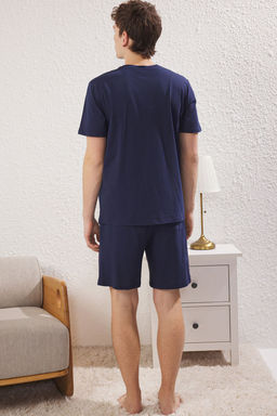 TRENDYOL MAN Gri Regular Fit Bask?l? Sortlu Orme Pijama Tak?m? TMNSS25PT00016 - Trendyolmilla фото 4