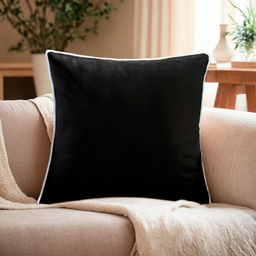 Наволочка декоративная Этель Кант, 45х45, цвет чёрный, велюр (100% пэ)  фото 5