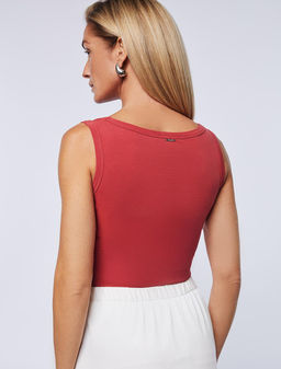 Топ Vilatte хлопок с эластаном красный фото 4
