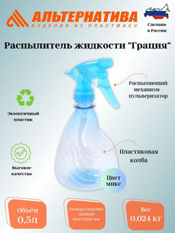 Цена за 2 шт. Распылитель жидкости 0,5л "Грация" М439