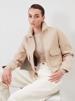 G?mlek Yaka Kad?n Ka?e Ceket