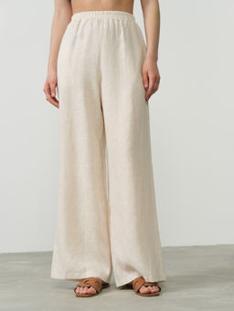 Брюки льняные 630 бежевые