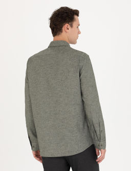 Рубашка Pierre Cardin Slim Fit с длинным рукавом зеленая