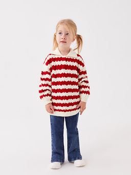 Polo Yaka Uzun Kollu K?z Bebek Triko Kazak - Waikiki фото 3