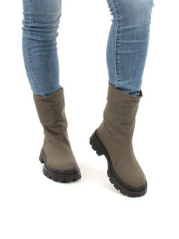 04-C187M Ботинки зимние женские (натуральная кожа (нубук) натуральный мех)