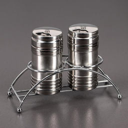 Набор для специй из нержавеющей стали на подставке «Металлик», 100 мл, 2 шт., цвет серебряный
