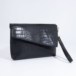 Сумка-клатч на магните, ремешок на запястье, цвет чёрный - Simaland фото 3