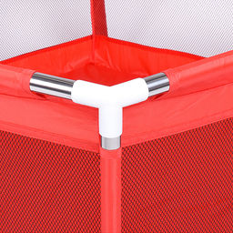 Манеж детский шестигранный с баскетбольным кольцом (113*130*65) цвет красный