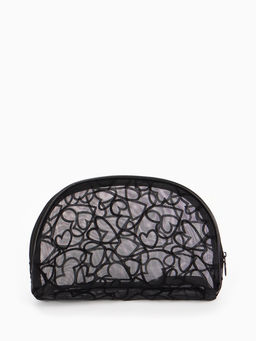 Косметичка полукруглая Black beauty, на молнии, чёрная