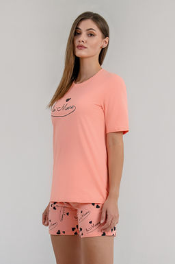 Арт. 9174 Пижама с шортами 42-50 (5 шт) Цвет:лососевый