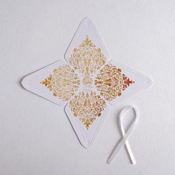 Цена за 5 шт. Бонбоньерка Роскошь золота, 7.2 7.2 см - Дарите счастье фото 4