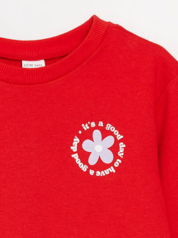 Bisiklet Yaka Bask?l? K?z Bebek Sweatshirt 3l? - Waikiki фото 3
