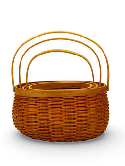 Корзина плетёная для хранения Wif, с ручкой, ива, коричневая, набор 3 шт.