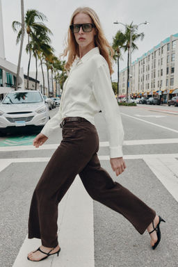 JEANS Z1975 WIDE LEG CINTUR?N / Marr?n - Zara фото 4