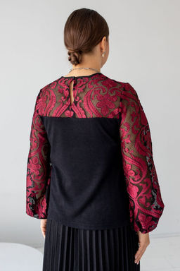 Джемпер АА-71 черно-бордовый