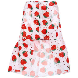 Цена за 2 шт. Платье для кошек и собак мелких пород "Бонита на прогулке", клубнички, размер ХL, длина спинки 32-34см