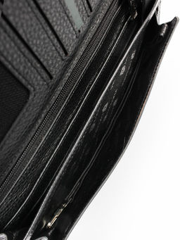 LACCOMA клатч 162-1-черный натуральная кожа фото 5