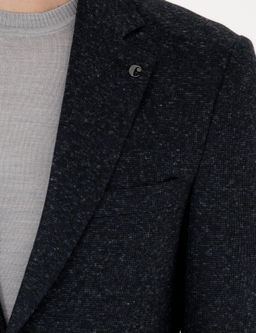 Lacivert Slim Fit Y_n Kar___ml_ Klasik Ceket
