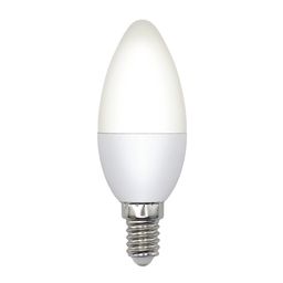 Цена за 6 шт. LED-C37-7W/3000K/E14/FR/SLS Лампа светодиодная. Форма "свеча", матовая. Теплый белый свет (3000K). ТМ Volpe