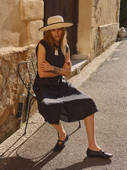 %100 Keten G?mlek Elbise