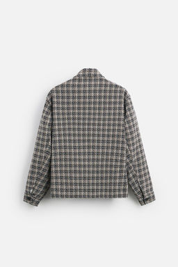 TEXTURED CHECK OVERSHIRT - Zara фото 7
